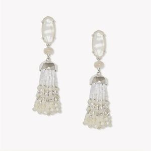 Kendra Scott Dove Statement Earrings in Silver/White